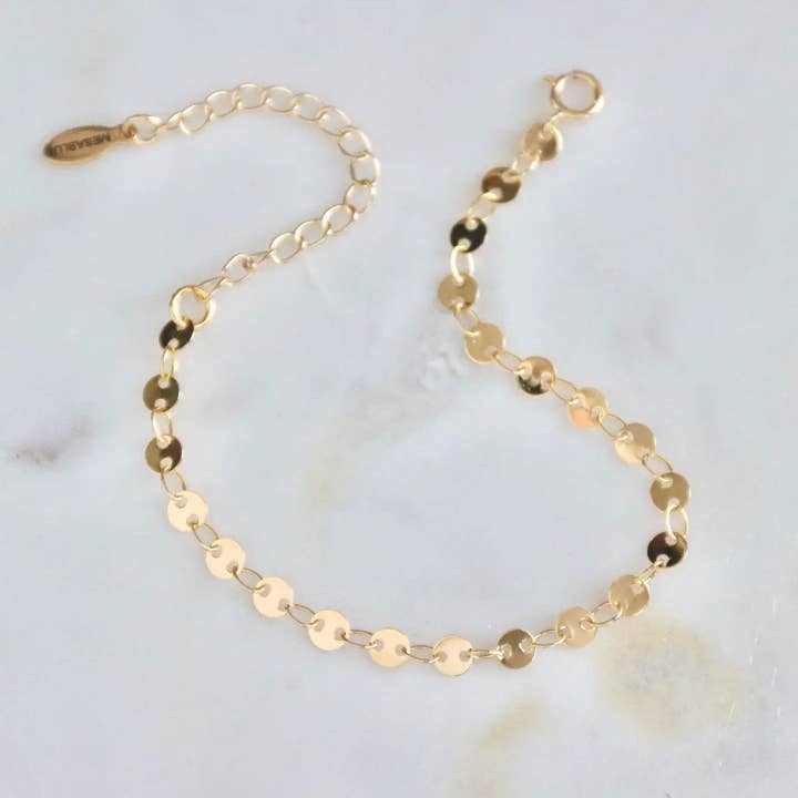 Coin Bracelet - Gold or Silver for wholesale by Mesa Blue
