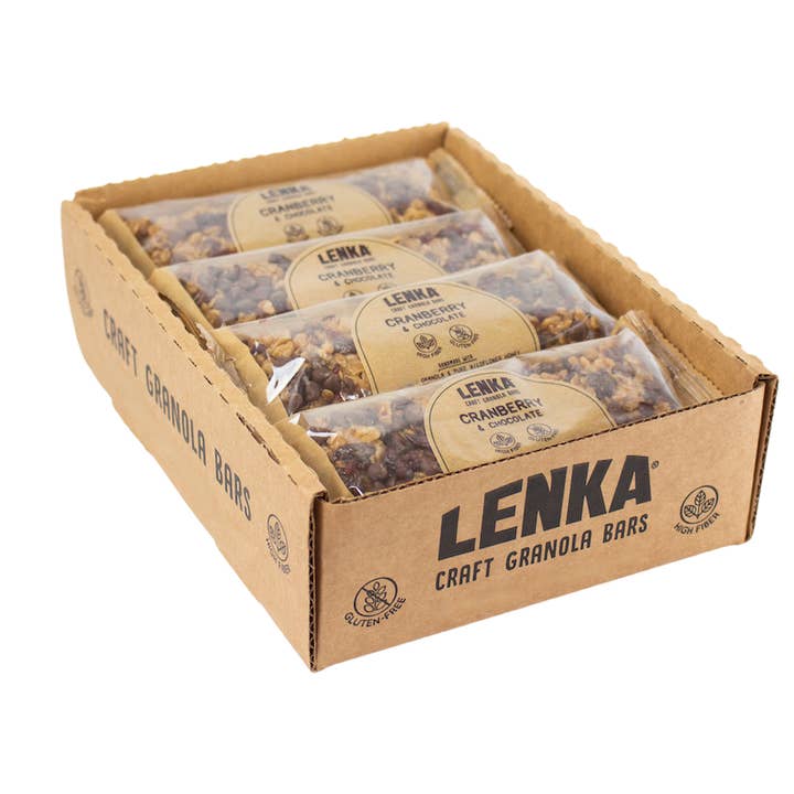 Lenka Craft Granola Bars - Wholesale Snack Bar - Cranberry Chocolate Granola Bar - High Fiber, Gluten-Free1