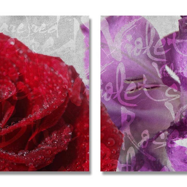 Roses are Red, Violettes are Blue II 'Toile Art murale (2 pièces) pour la vente par Ready2hangart, Inc.