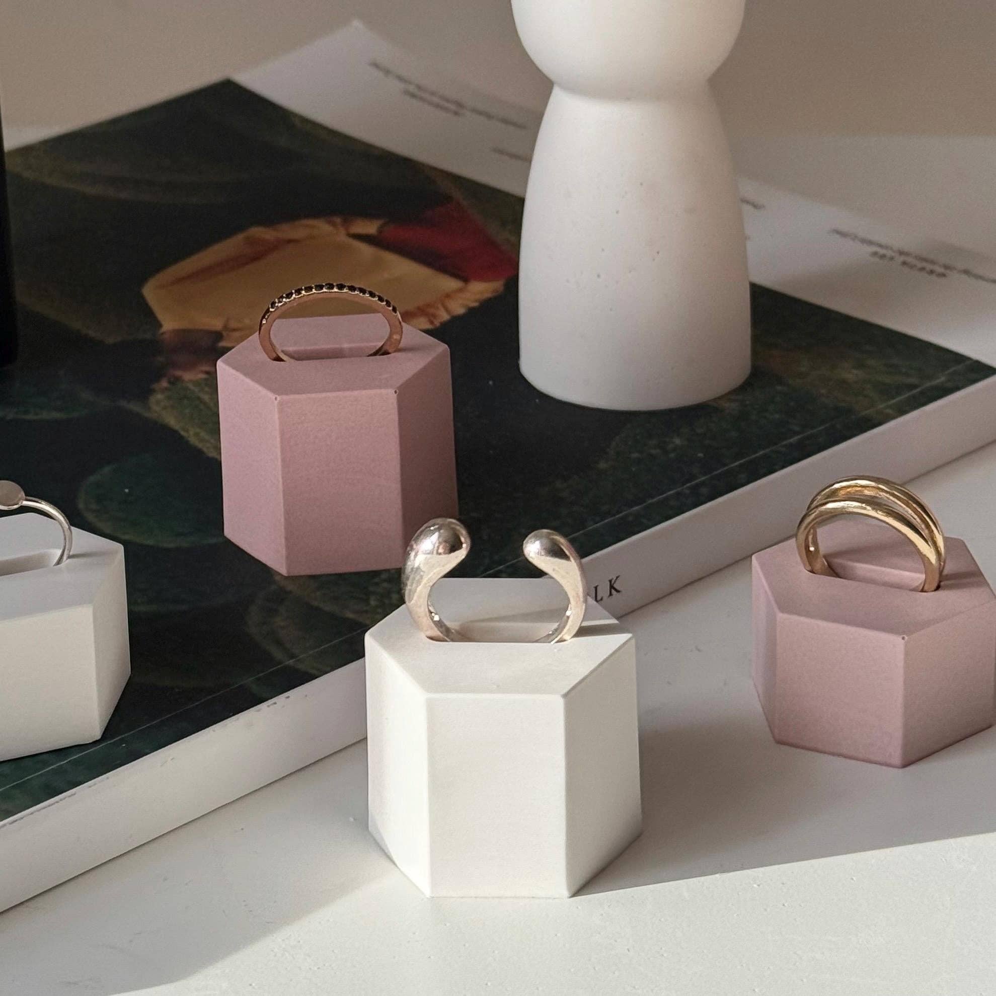 Estelle Studio - Wholesale Jewelry Stand & Display - Minimalist Jesmonite Ring Holder: Scandi Home Decor2