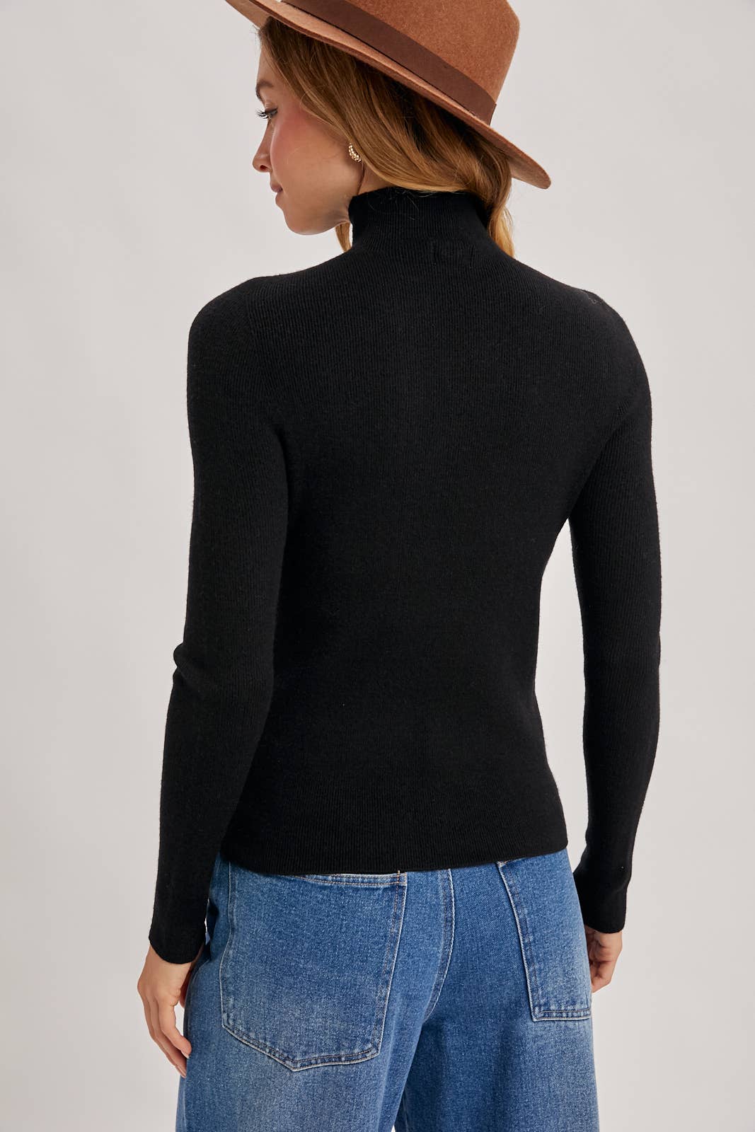 Bluivy - Wholesale Knit Sweater - Women's - WHOLEGARMENT MOCK NECK RIBBED KNIT SWEATER5