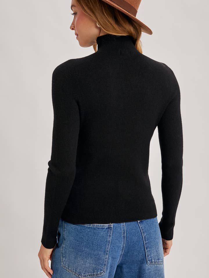 Bluivy - Wholesale Knit Sweater - Women's - WHOLEGARMENT MOCK NECK RIBBED KNIT SWEATER5