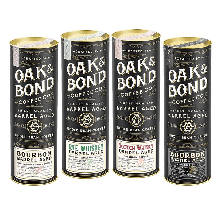 Ultimate Whiskey Barrel Aged Coffee Bundle for wholesale by Oak and Bond Coffee Co.