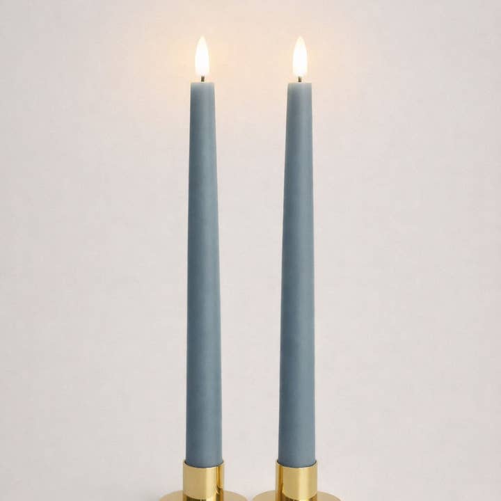 GLO & NEST - Wholesale Flameless Candle - Set of 2 LED Taper Candles - Nordic Mist1