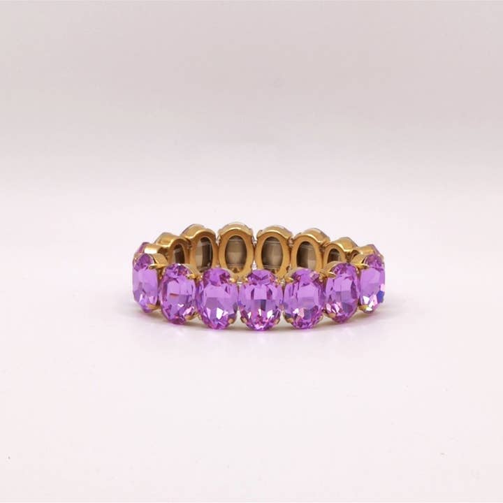 Bracelets en pierres ovales Elastic Lux - Violet Ovp pour la vente par QUÉ MÁS JEWELS