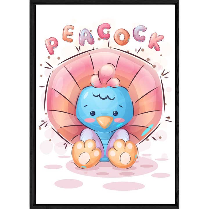 Ostrich painting — 23x32 — Wooden and glass frame for wholesale by ELISE ET LOUISE