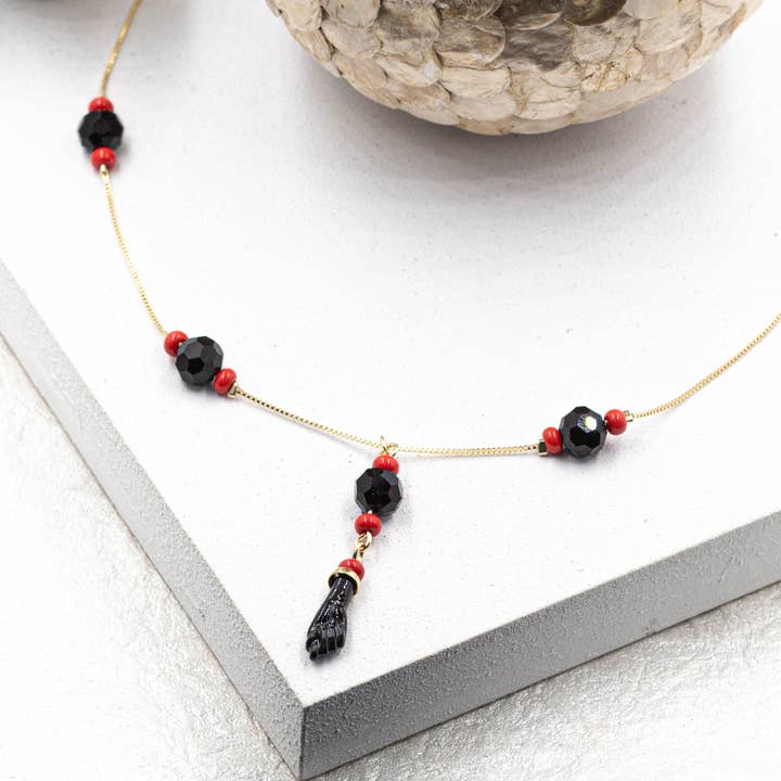 Cherie by Cherie - Wholesale Pendant/Charm Necklace - Dainty Box Azabache Necklace3