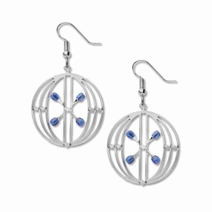 Sullivan Elevator Door Safir Øreringe, FREMSTILLET i USA for engroshandel hos David Howell and Company