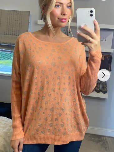 Sweet Heart Print Oversize Long Jumper for wholesale by CY FASHION. LONDON