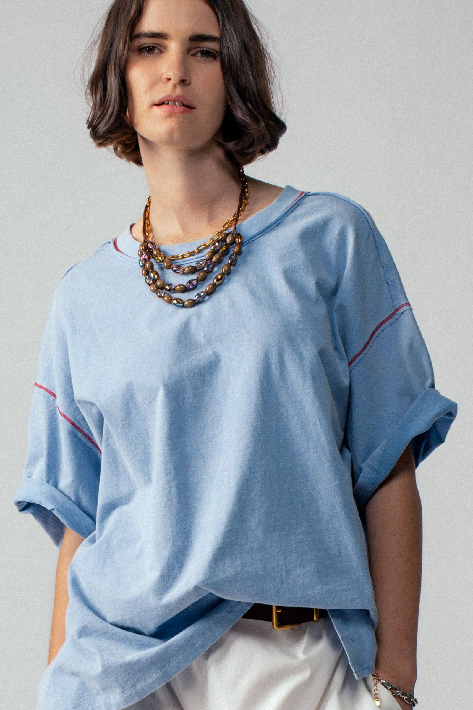 Urban Daizy - Wholesale T-Shirt - Women's - Contrast Stitch Mineral Wash Spring Oversized Tee3