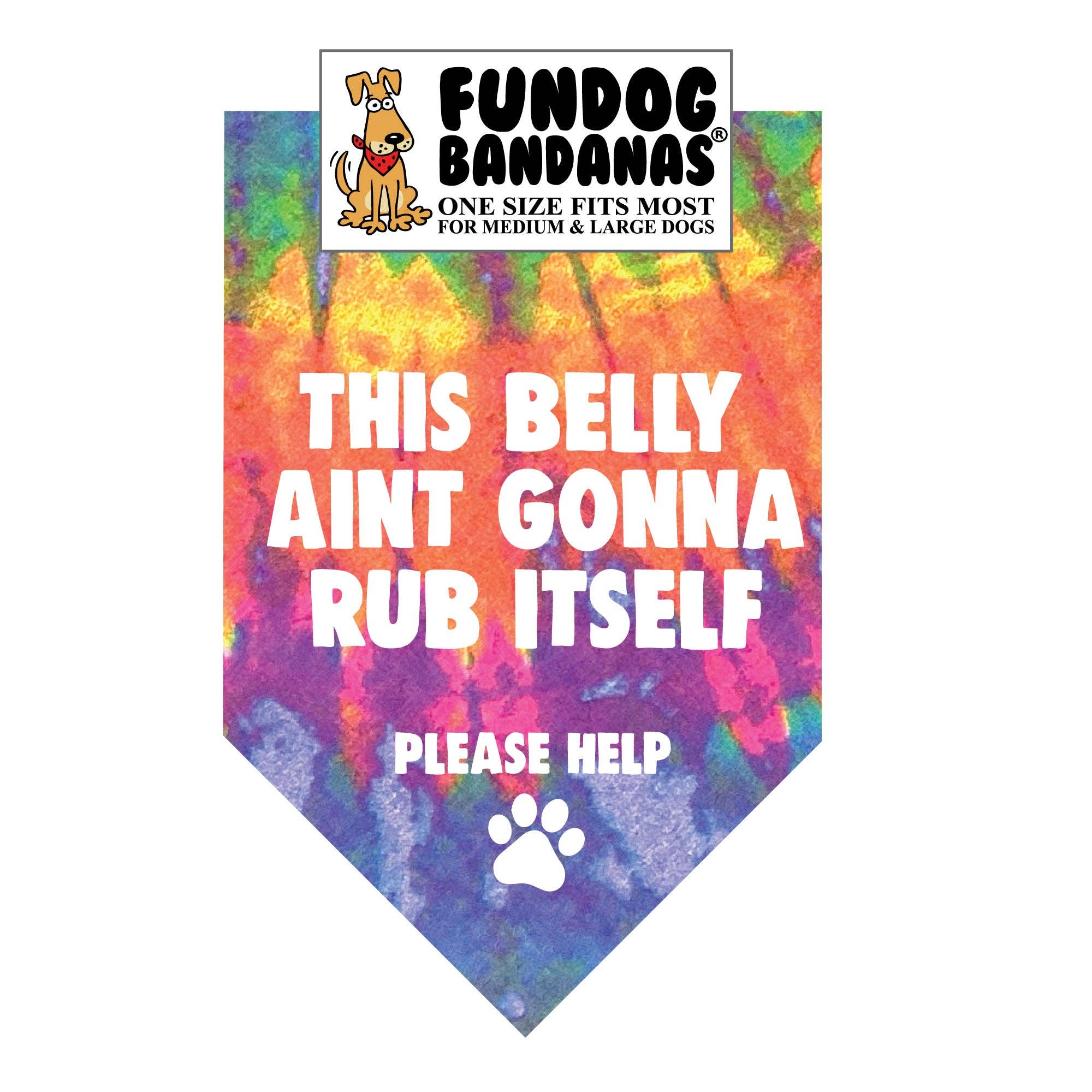 Assorted Colors 5 Pack - This Belly Ain't Gonna Rub Itself Dog Bandana for wholesale on Faire1