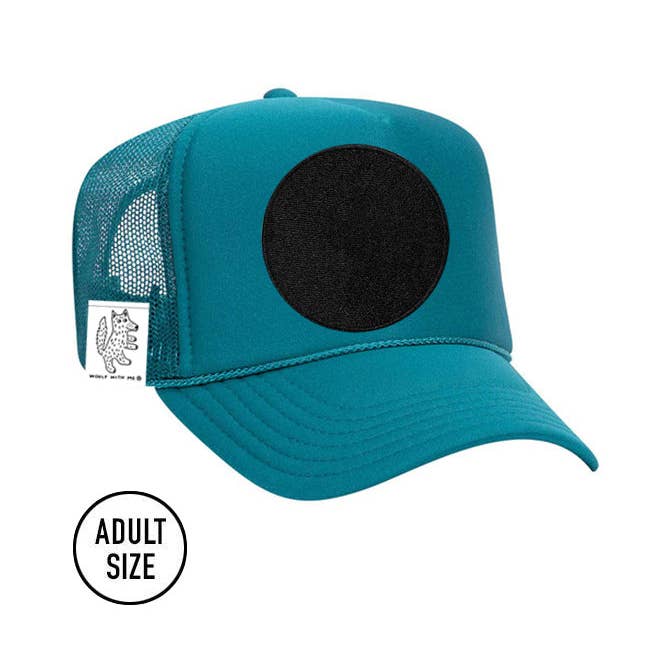 ADULT Customizable Trucker Hat, Patches Sold Separately (Aqua) for wholesale by WOOLF WITH ME®