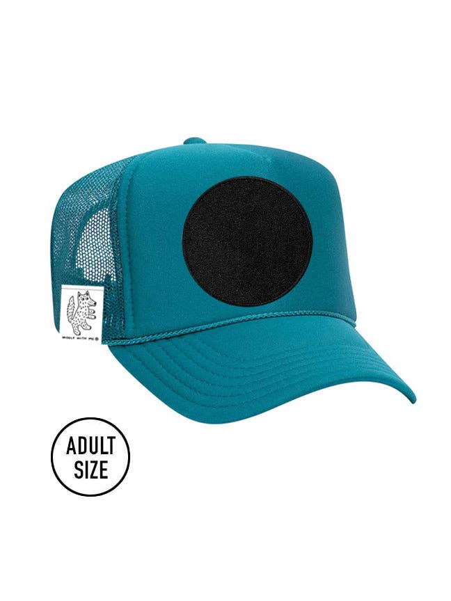 ADULT Customizable Trucker Hat, Patches Sold Separately (Aqua) for wholesale by WOOLF WITH ME®
