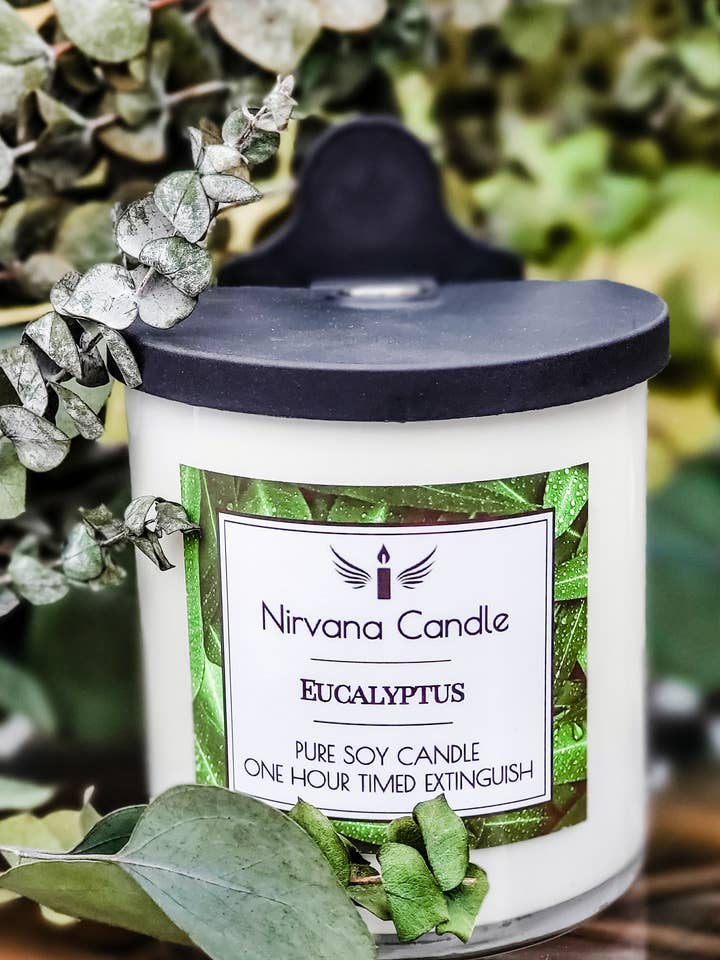 Eucalyptus Self-Extinguishing Candle for wholesale by Nirvana Candle