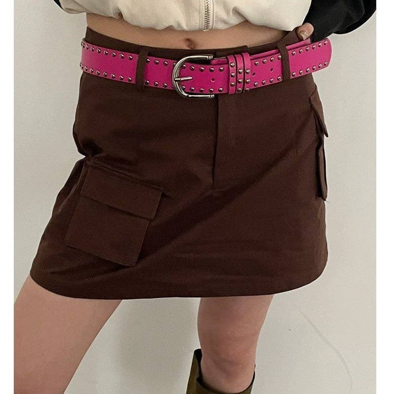 Sheer Trend - Wholesale Belt - Women's - Fashion Studded Wide Belt0