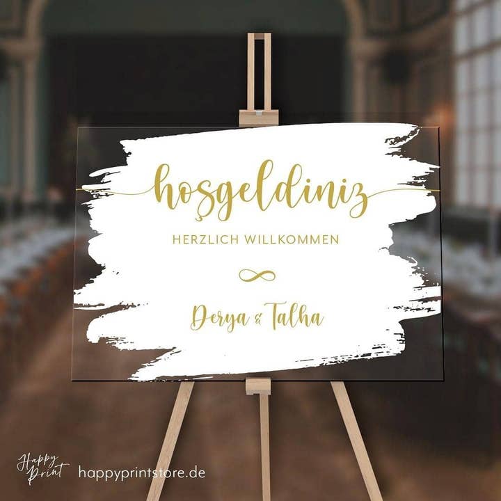 akryl bord velkommen tegn for engroshandel hos Happy Print Store