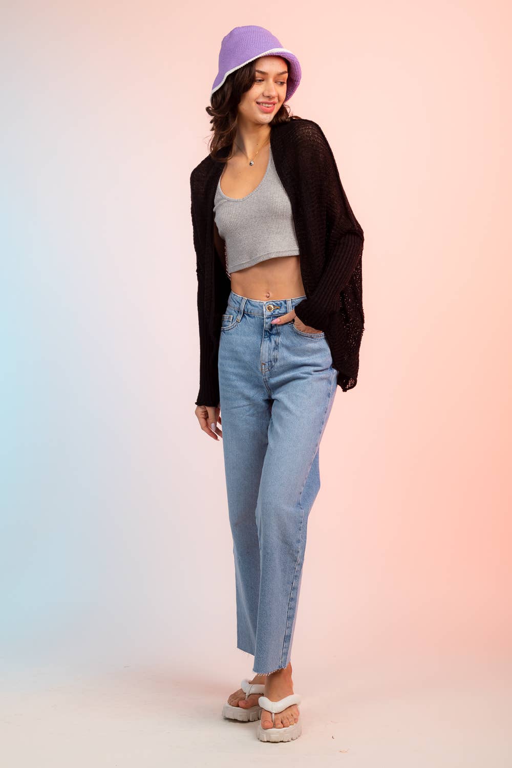 VERY J - Vente Cardigan – femme - Cardigan d'été à manches 12W2591N-Dolman22