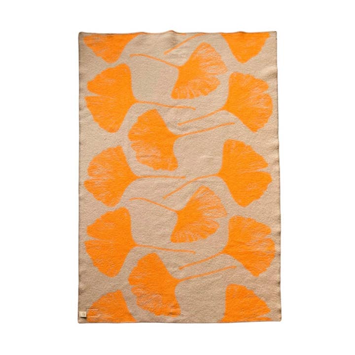 Plaid "Ginkgo" Norsk Uld 130x200 cm, Peach Harmony for engroshandel hos WoolOnly