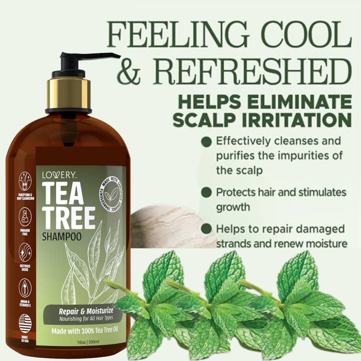 Lovery - Wholesale Hair Shampoo - Tea Tree Shampoo, Made in USA, 16 oz.2