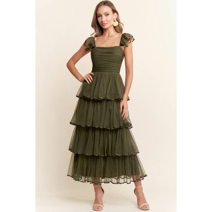 Robe à volants en tulle suisse MF23016 pour la vente par Maniju