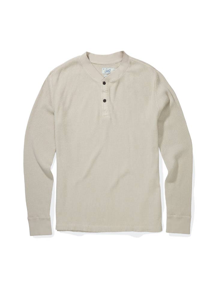 Maglia Henley a Nido d'Ape - Ecru per la vendita all'ingrosso da parte di Grayers