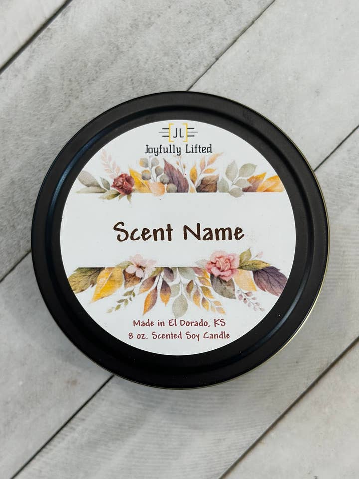 8 Oz. Black Tin ~ 2025 FALL Collection for wholesale by Joyfully Lifted