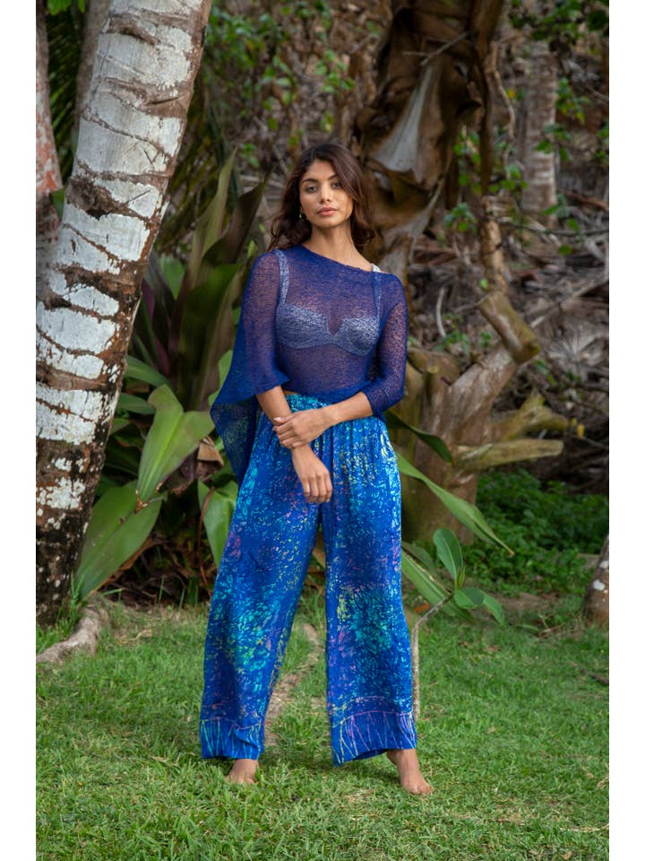 Bali Prema – Großhandel Strandkleid – Damen – Durchsichtiger Sommer-Poncho-Schal aus Achselzug-Strick — Boho-Strandtuch