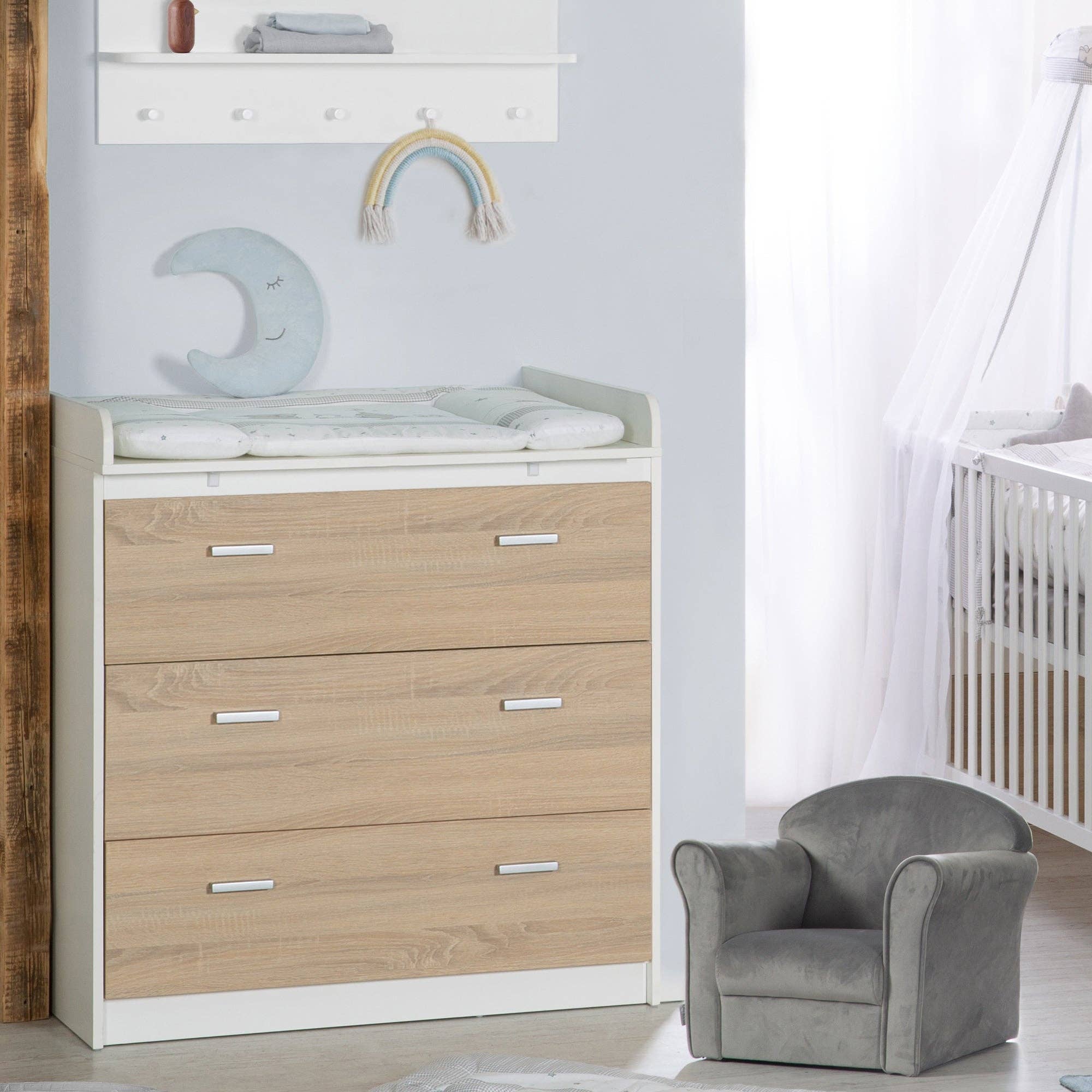 roba kids - Venta al por mayor Mueble de dormitorio - Set de muebles para niños 'Gabriella' de roba kids - 2 piezas: cama y cambiador4
