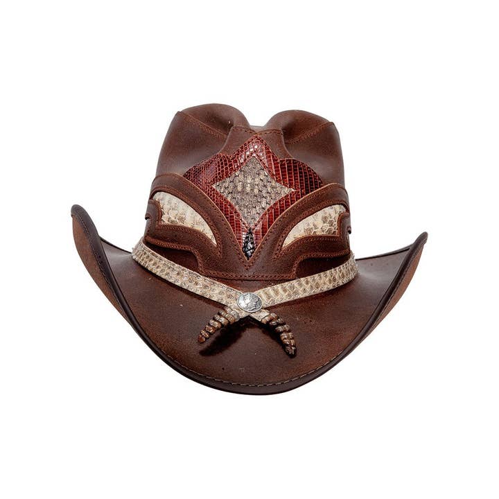 American Hat Makers – Großhandel Cowboyhut – Unisex – Leder Klapperschlange Cowboyhut - Stil Sturm5