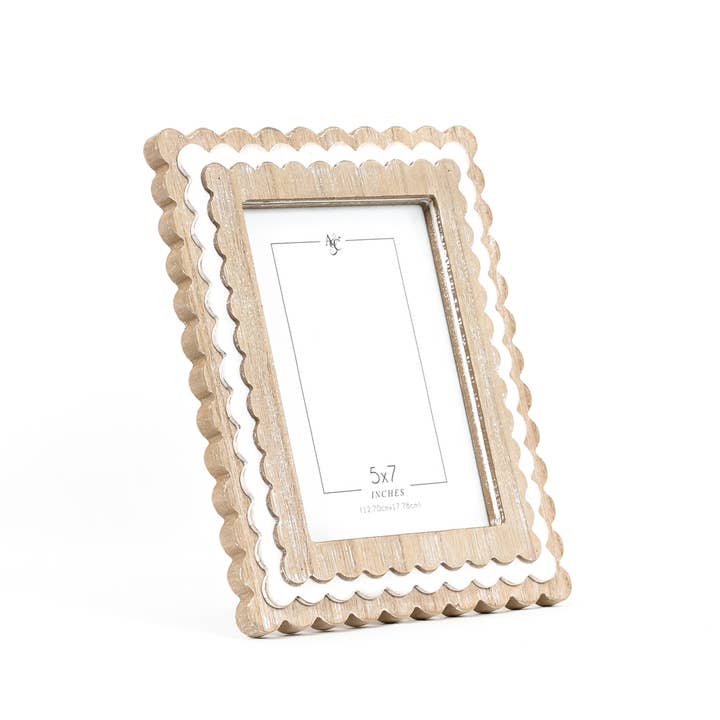 Devanie At Home (Formerly Adams & Co.) - Wholesale Picture Frame - 17029 - 8x10x1 wood photo frame (SCALLOP) (5x7) pic 118441