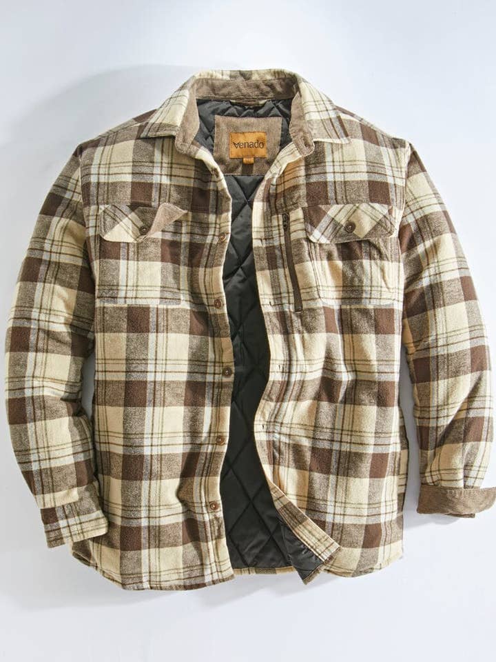 Venado - Wholesale Shirt Jacket/Shacket - Men's - Quilt Lined Brushed Flannel Shirt Jacket19