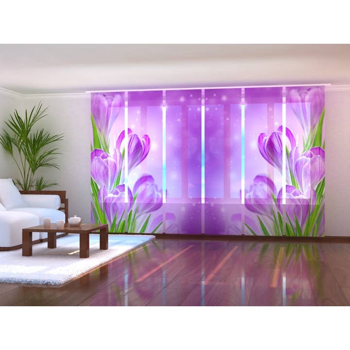 Ensemble de 6 rideaux à panneaux Spring Crocus pour la vente par IlyDecor