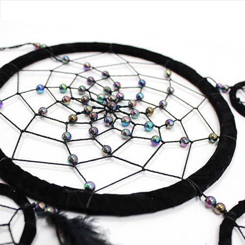 Ancient Wisdom – wholesale Dreamcatcher – Bali Dreamcatchers - Large Round - Black/White/Red1