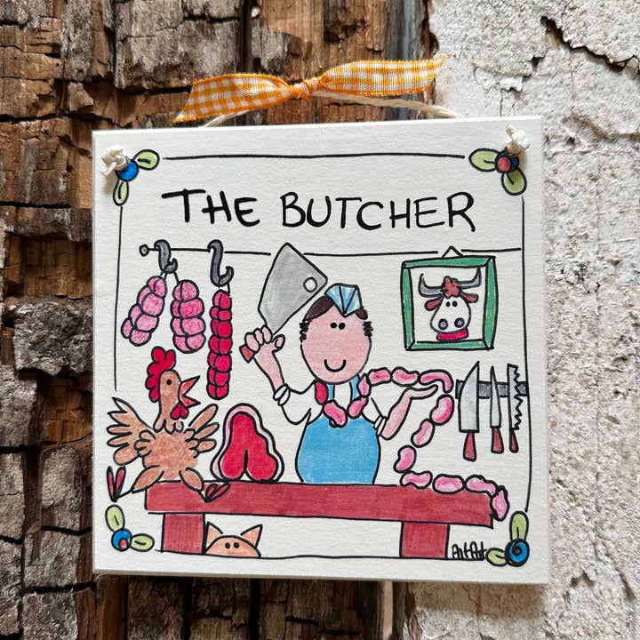 Træskilt for engroshandel hos Artista Artigiano