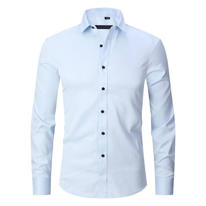 Sheer Trend – wholesale Skjortor – Herr – Stilren figursydd enfärgad skjorta