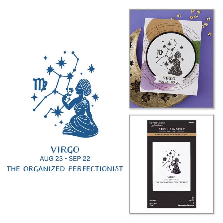 Block Print Virgo Registration Press + Foil Plate for wholesale by Hero Arts + Spellbinders Wholesale