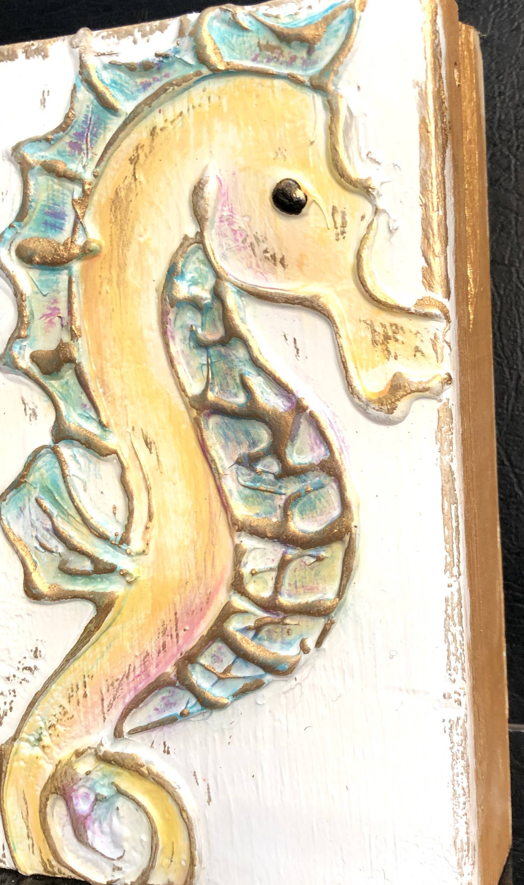 Coddiwomple - Vente Tableau/dessin - Hippocampe peint à la main, plage côtière, nautique4