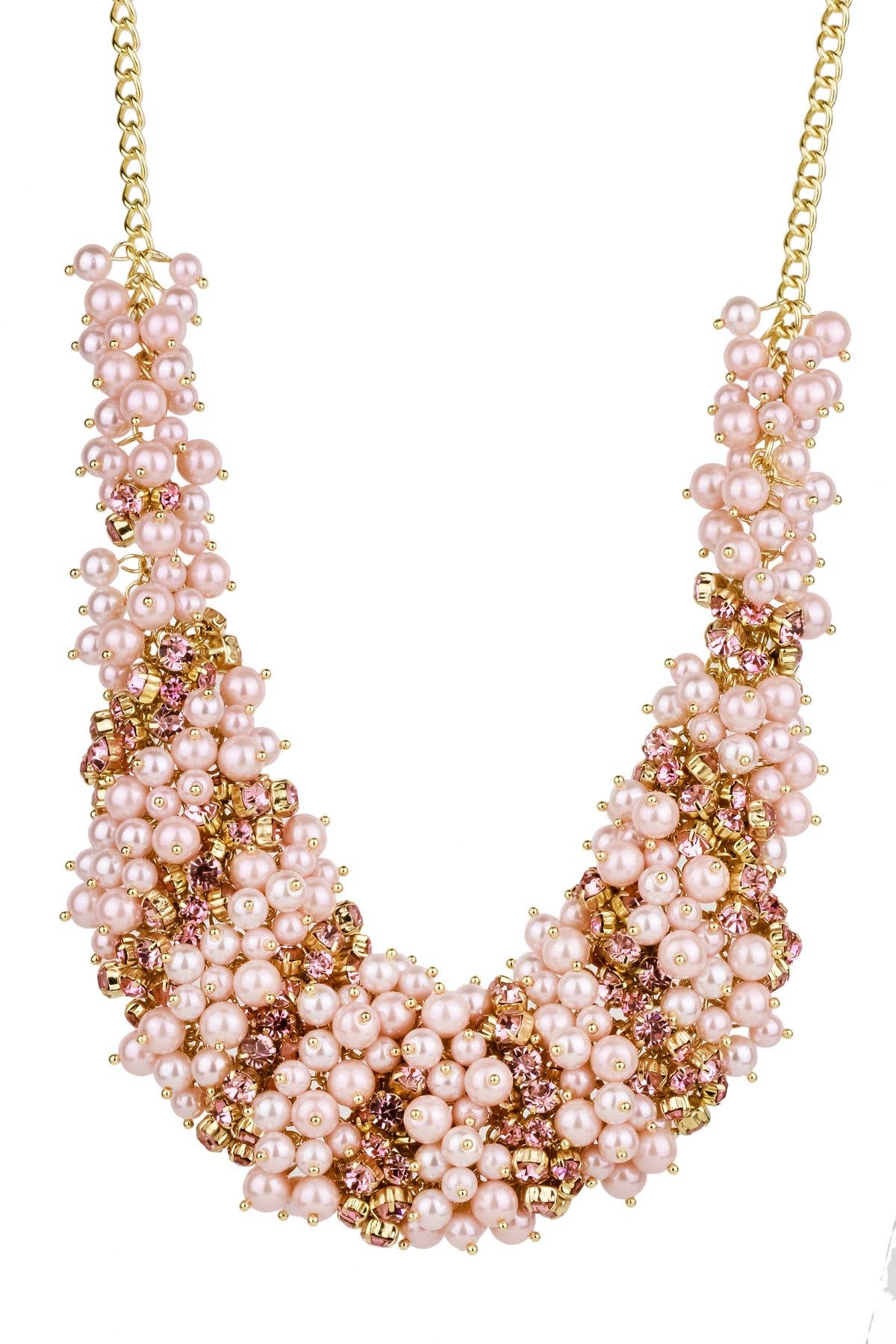 SAACHI - Wholesale Beaded/Pearl Necklace - Pearl and Crystal Statement Glass Stone Necklace5