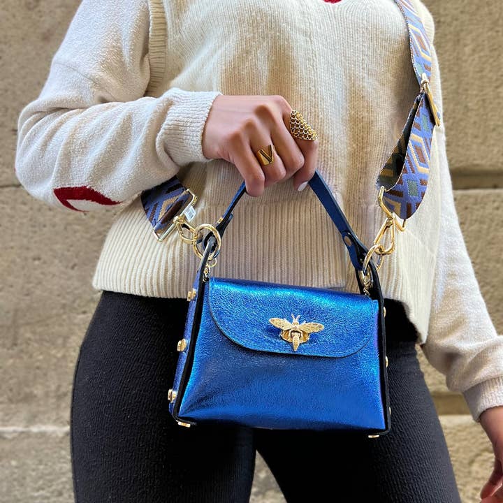 Cassette Barcelona - Wholesale Handtas met handvat - Dames - Cassette - L'Abeille Tas Blauw
