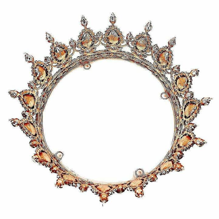 Diacly - Wholesale Tiara - Women's - Pear Bold Stone Queen Rhinestone Crown14