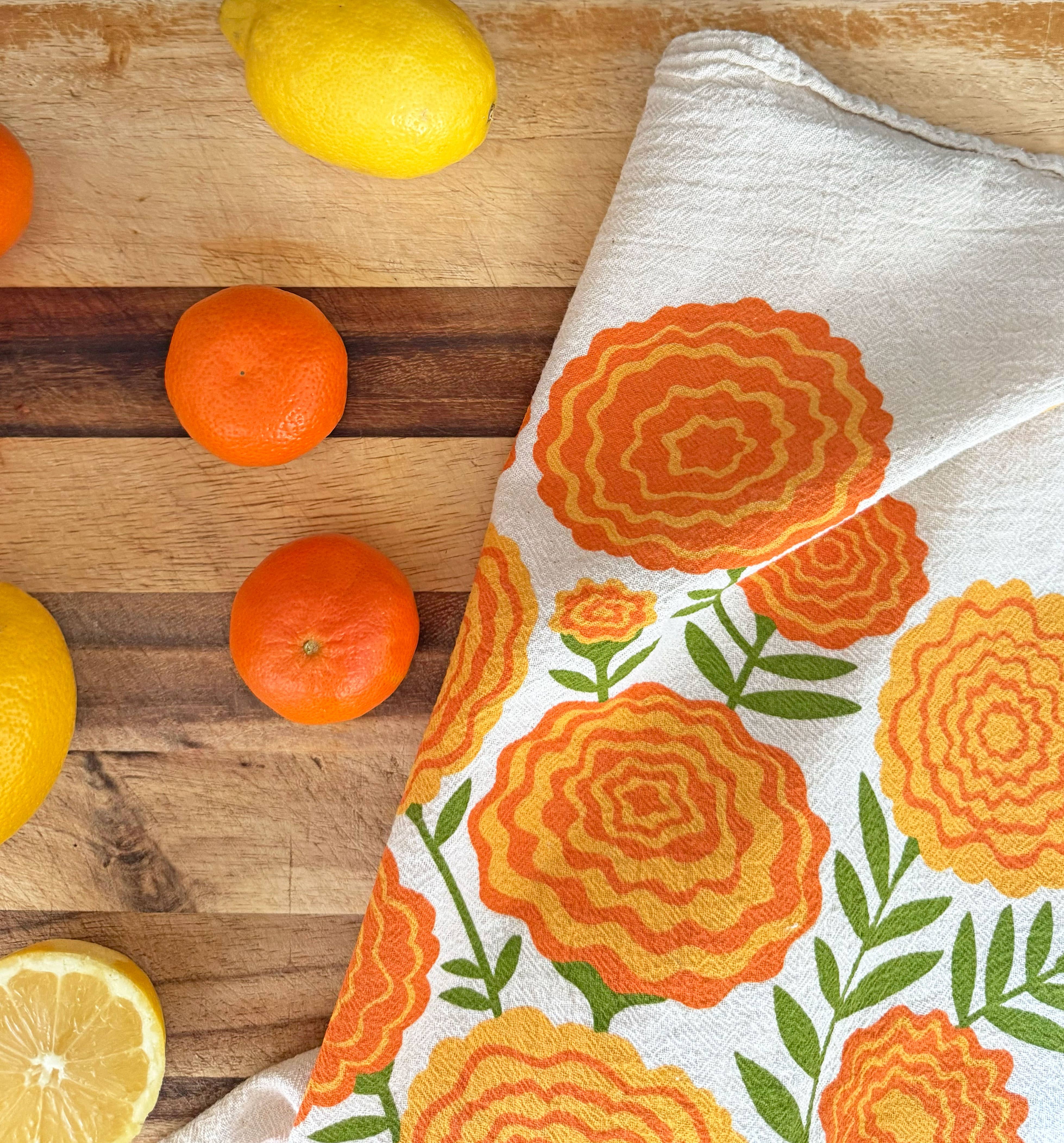 The Neighborgoods - Wholesale Tea Towel - MARI BERRY (Marigold, Strawberry) - Tea Towel Set of 24