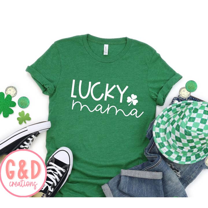 Lucky Mama T-shirt, St. Patricks for engroshandel hos G&D Creations
