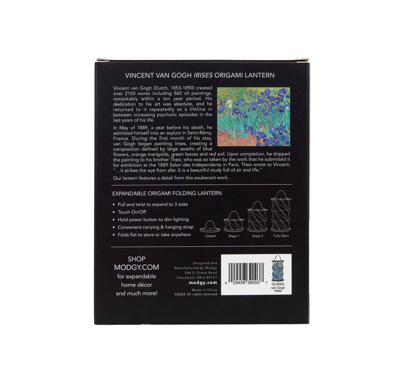 Modgy - Wholesale Lantern - Modgy Vincent Van Gogh Irises Origami Lantern 3