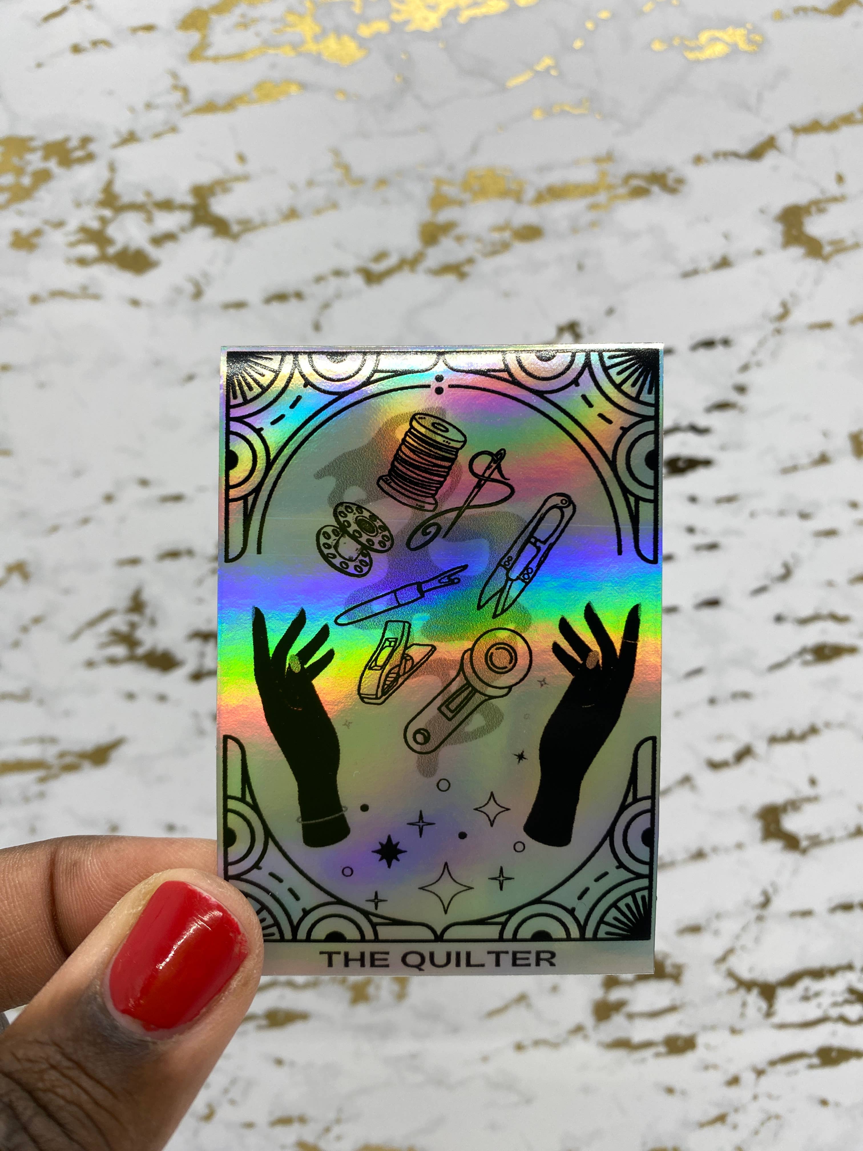 Zipped & Printed - Wholesale Phone & Laptop Stickers - The Quilter Tarot Sticker5
