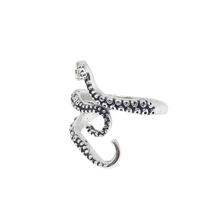 Gifts From The Crypt - Vendita all'ingrosso Anelli cocktail/statement - Anello Tentacolo di Polpo Oro / Argento | Regolabile Acquatico Mare