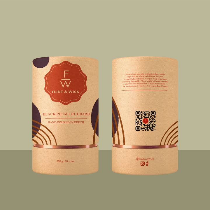 Flint & Wick - Wholesale Jar/filled candle - BLACK PLUM + RHUBARB1