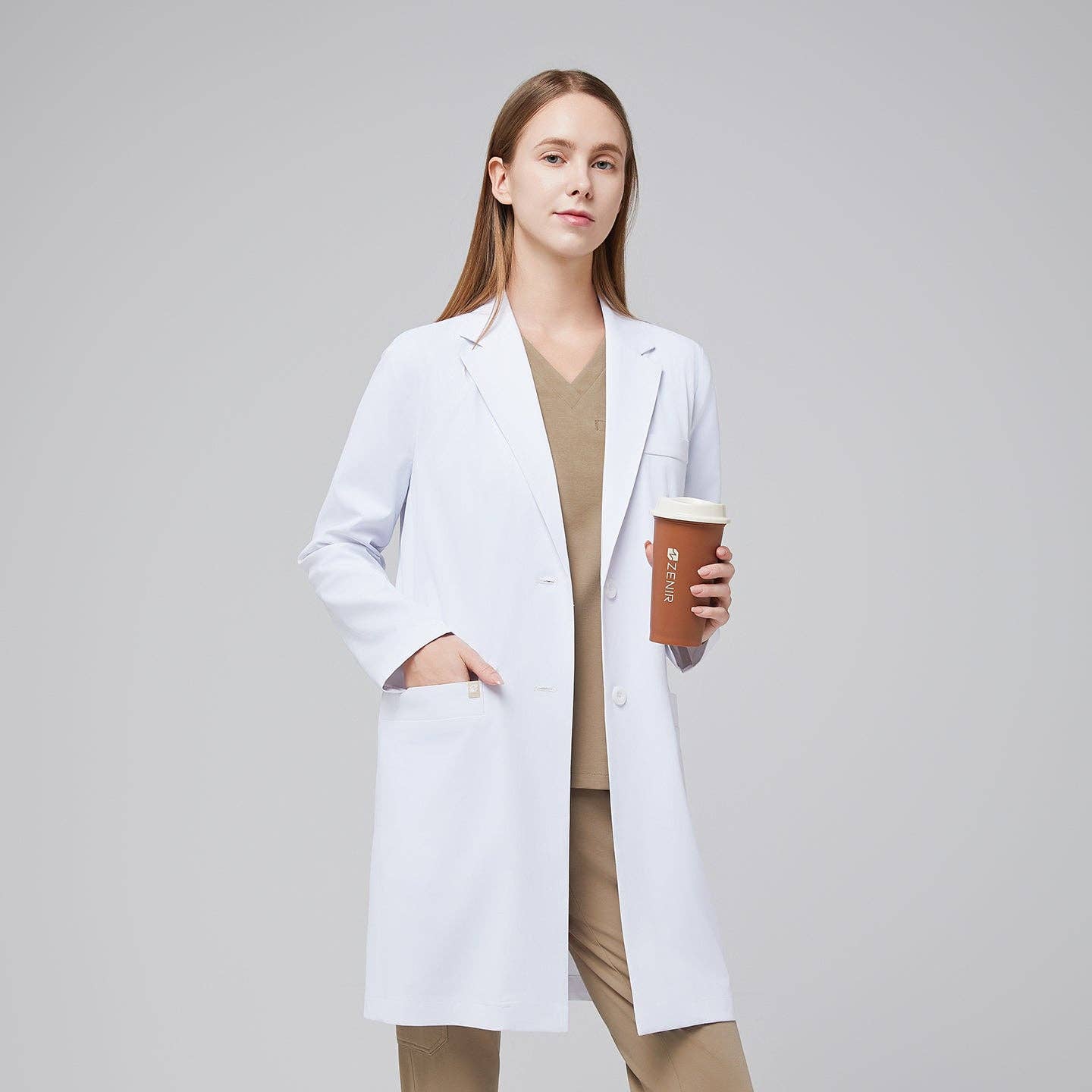 White Zenir |  W-Long Lab Coat LCW-10 for wholesale on Faire4