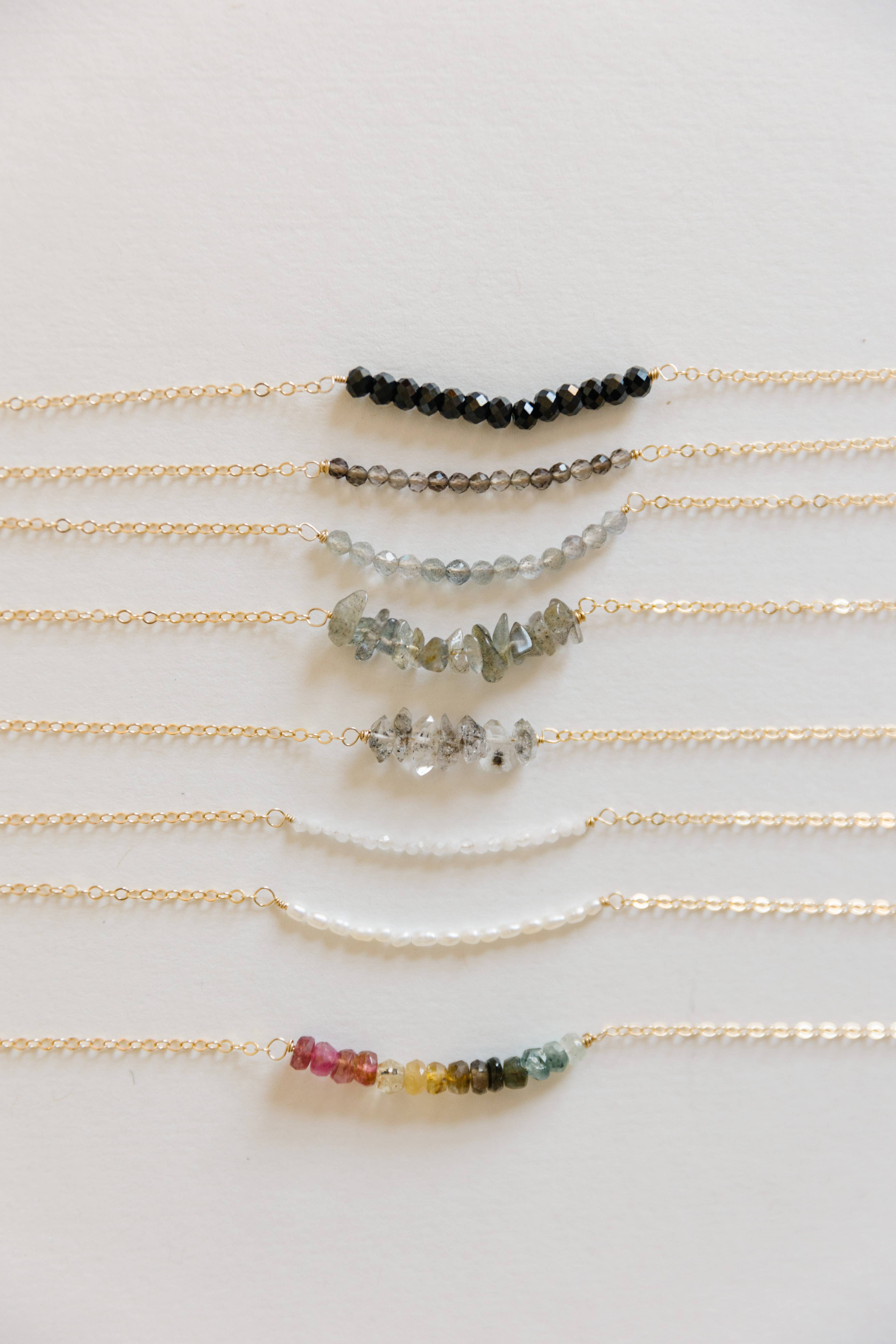 Seaflowerjewelry - Wholesale Pendant/Charm Necklace - Gemstone Bar Pendant Necklace Gold Fill Sterling Silver2