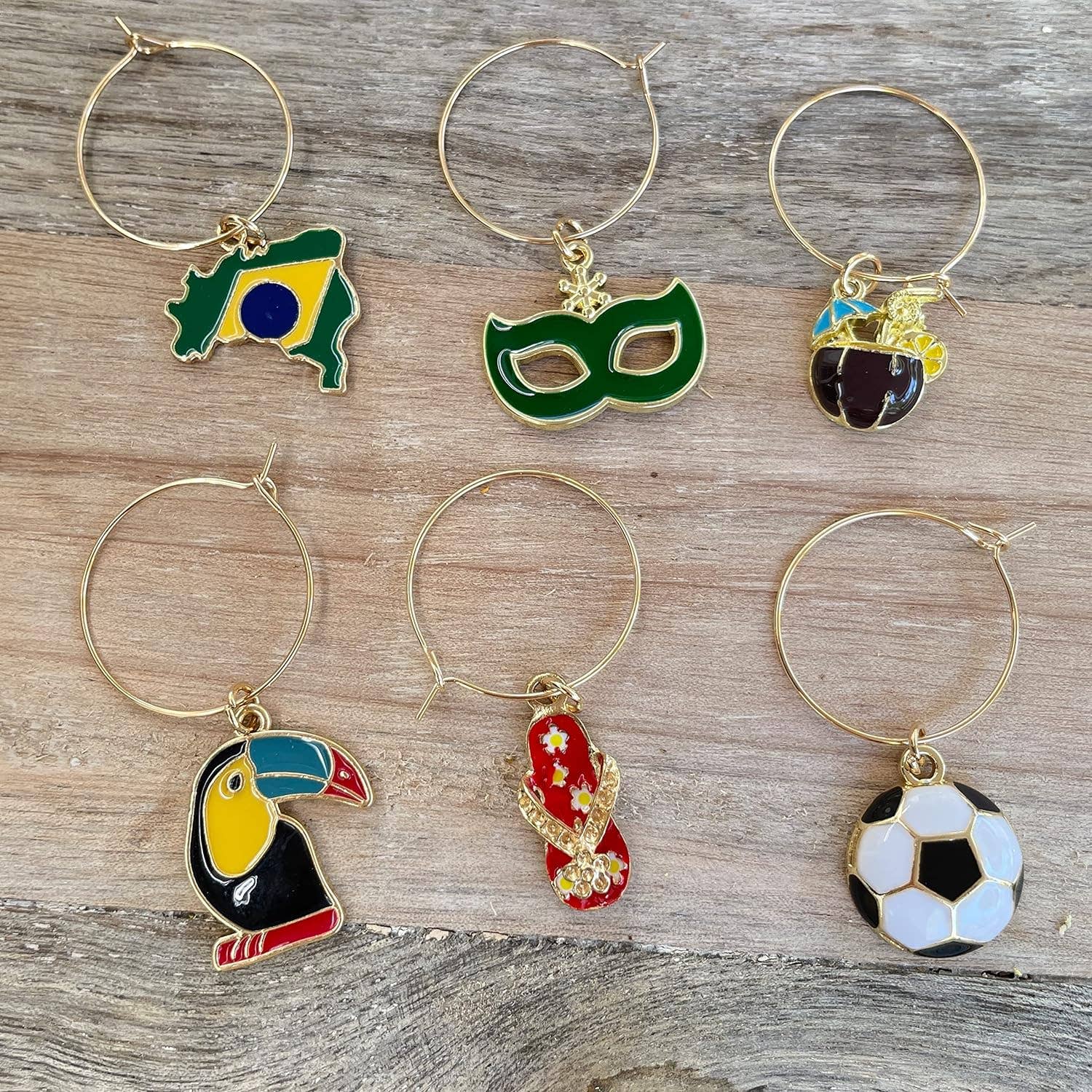 Serendipity - Vente Marqueur pour verre à vin - Breloques à vin brésilien | Carnival Vibes6