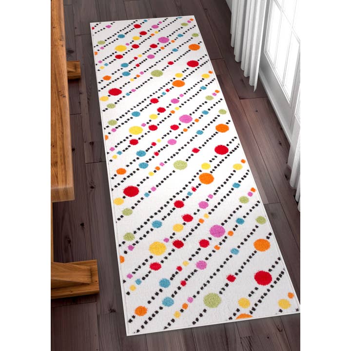 Well Woven - Wholesale Area Rug - Starbright Dandy Dots And Stripes White Rug7